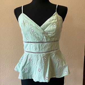 Francesca’s teal Surplice top